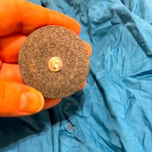 Round Gray Textured Accessory